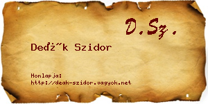Deák Szidor névjegykártya